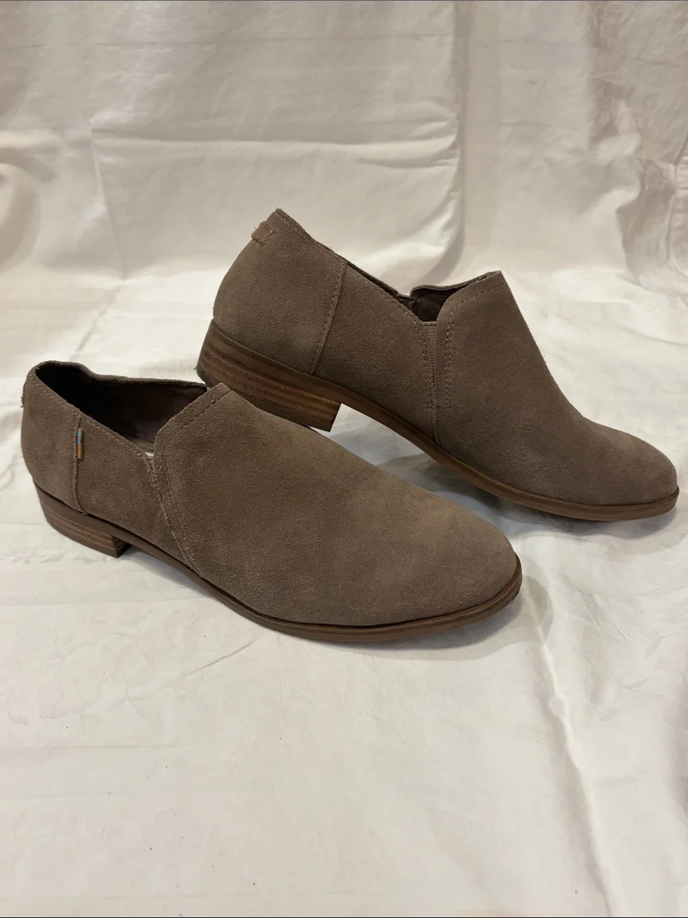 Toms Taupe Suede Slip-On Loafers